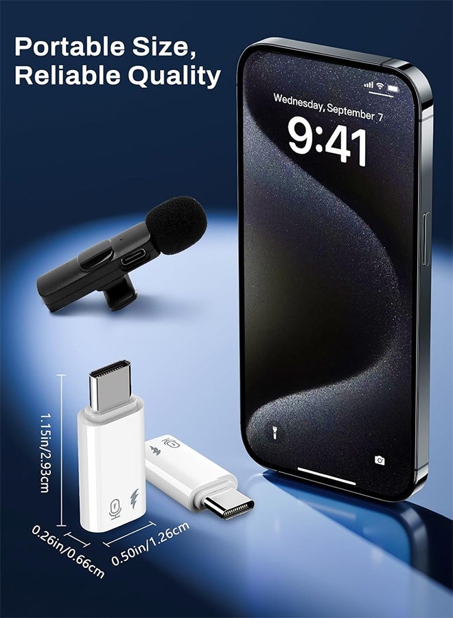 Gecomo 2 Pack USB C to Lightning Microphone Adapter, Sound Card and OTG Fit for iPhone 16/15 Series, iPad Pro/Air, Not for Headphone and Data (White) - Image 2