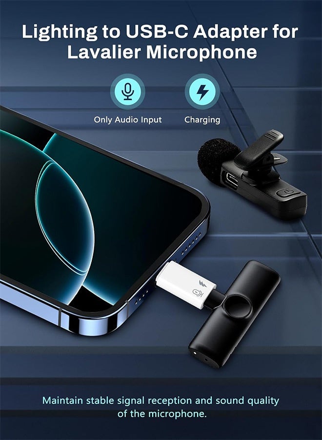 Gecomo 2 Pack USB C to Lightning Microphone Adapter, Sound Card and OTG Fit for iPhone 16/15 Series, iPad Pro/Air, Not for Headphone and Data (White) - Image 3