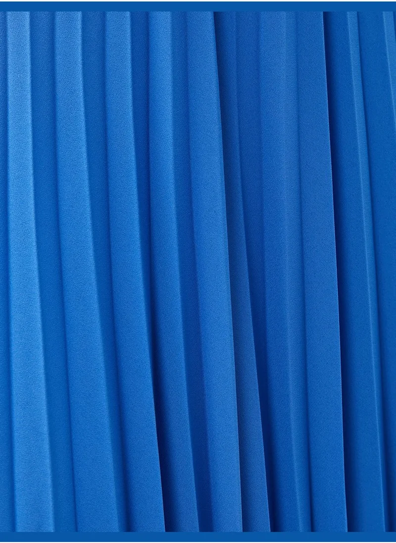 KOTON Elastic Waist Midi Chiffon Pleated Skirt