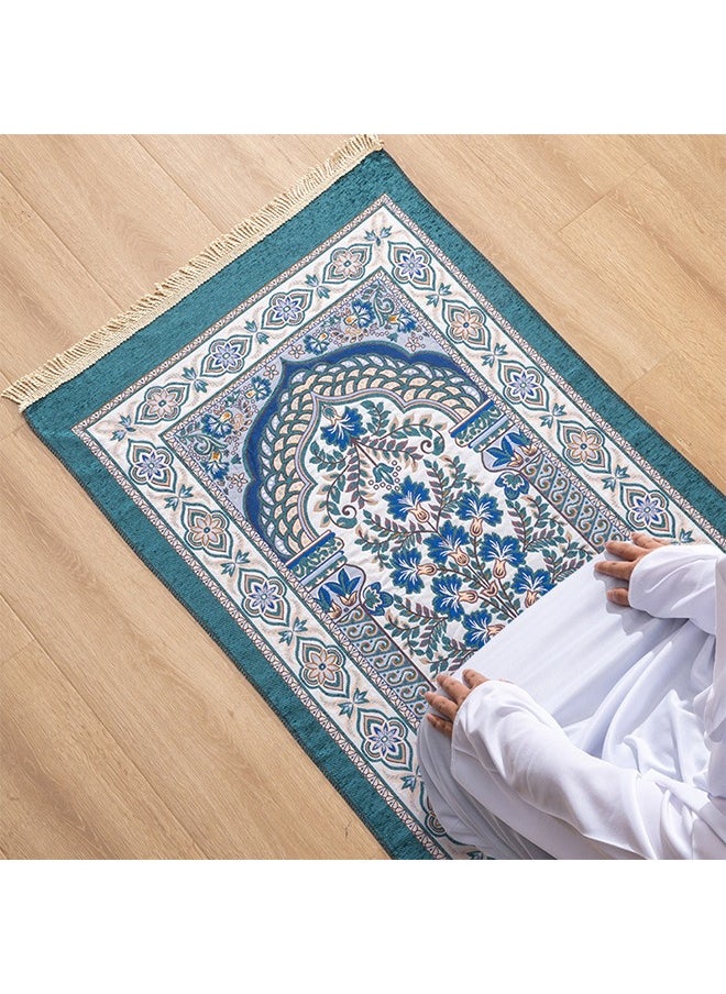 Haidue Comfortable Muslim prayer mat,  cotton Arabic style design for Eid al-Fitr Travel and Ramadan travel prayer mat, 70x108cm  - Image 2