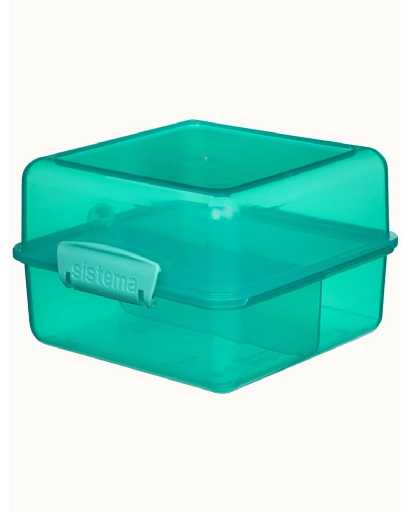 sistema صندوق الغداء 1.4 لتر، خالي من BPA، علبة غداء محكمة الإغلاق للأطفال، المدرسة، المكتب والسفر، تخزين الطعام القابل لإعادة الاستخدام للسندويشات والوجبات الخفيفة - أخضر - Image 4