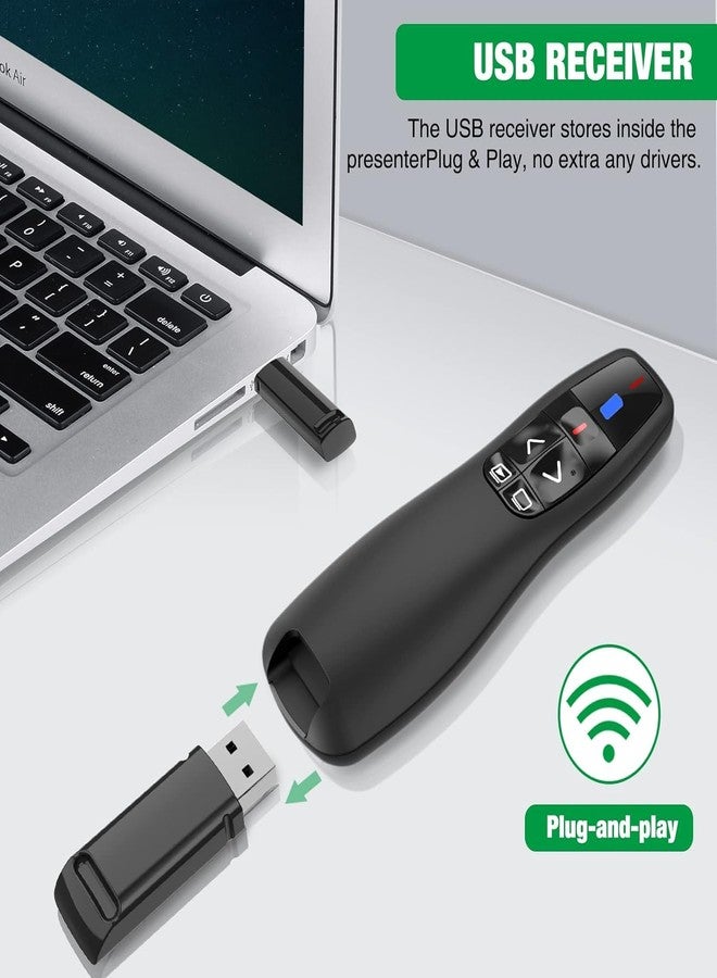 rts Wireless Laser Pointer Remote Controller Presenter for Presentation, with 2.4GHz USB Receiver Slide Changer, PPT Controller, Page Flip Buttons Pen, Power point, Keynote, Google Slides Prezi, IWORK - Image 5