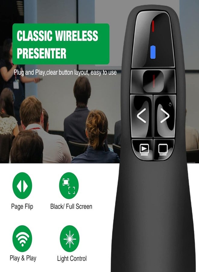rts Wireless Laser Pointer Remote Controller Presenter for Presentation, with 2.4GHz USB Receiver Slide Changer, PPT Controller, Page Flip Buttons Pen, Power point, Keynote, Google Slides Prezi, IWORK - Image 3