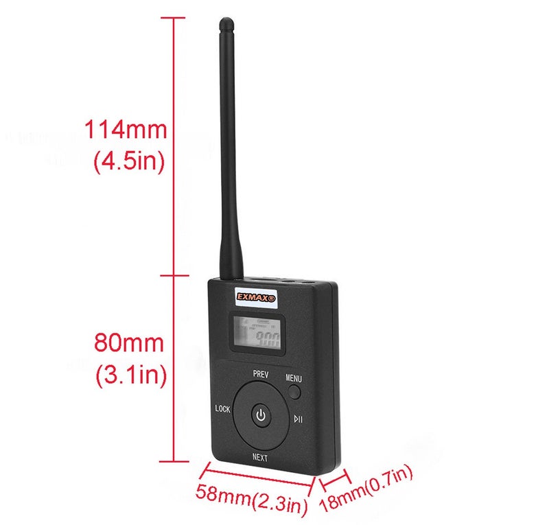 EXMAX E108 DSP Stereo Wireless Headsets FM Radio Broadcast System for Tour Guide Teaching Meeting Training Travel Field Interpretation 1 Transmitter & 30 Receivers (White) - Image 2