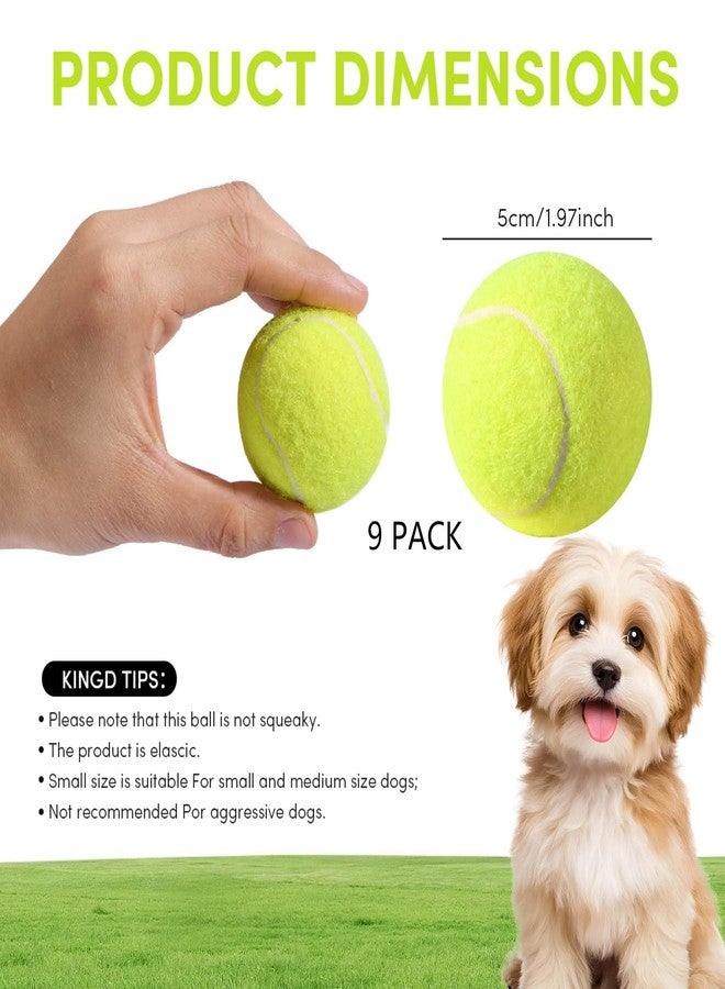GLECTG 9 Pack 2 Inch Mini Tennis Balls for Small Dogs, Interactive Dog Toys for Fetch Training & Exercise, Fits 2-Inch Dog Ball Launchers - Image 2