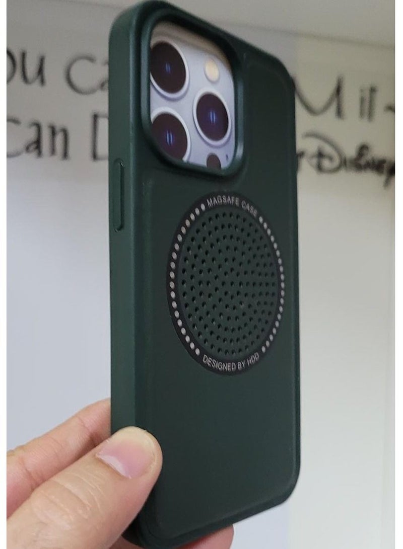 HDD iPhone 13 Pro Case with Magsafe Wireless Charging Compatible Slim Protective Cover Green - Image 3