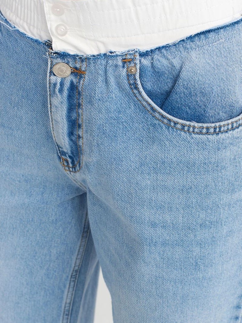 DILVIN High-Waist Wide-Leg Cotton Denim Jeans - Image 4