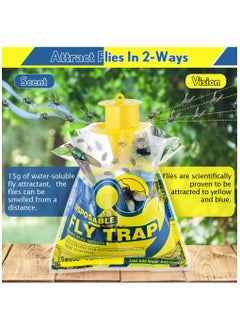 SYOSI 4 Pack Outdoor Hanging Fly Traps Disposable Fly Killer Trap Bag Catcher for Outside Farms Pastures Chicken Coops Stables Barns Horse Garbage Cans Garbage Ponds Yard Backyard Patio  - Image 4