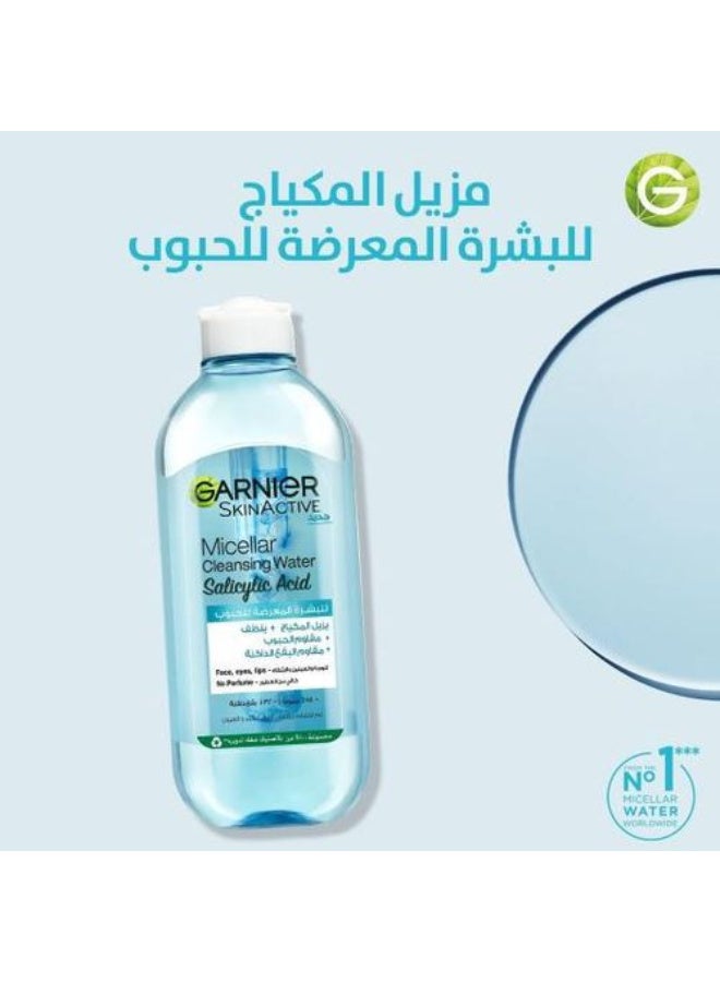 Garnier Skin Active Micellar Cleansing Water with Salicylic Acid for Acne-Prone Skin 400ml - Image 3