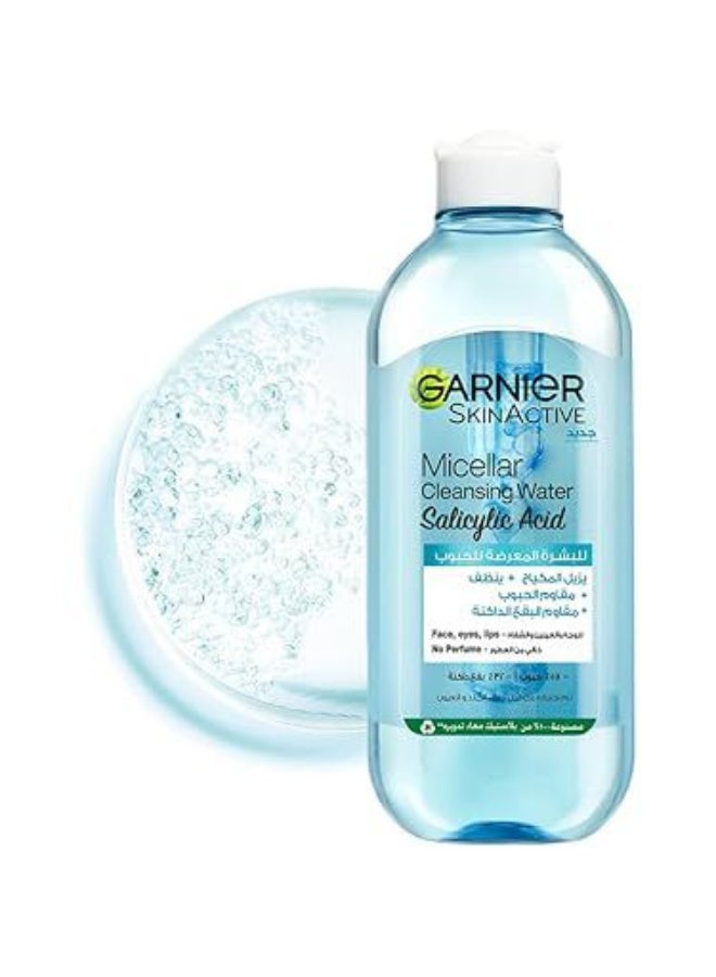 Garnier Skin Active Micellar Cleansing Water with Salicylic Acid for Acne-Prone Skin 400ml - Image 1