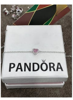 PANDORA "Discover the Elegance of Our Pandora Pink Heart Bracelet: A Beautifully Crafted Piece That Symbolizes Love and Joy, Perfect for Personalization with Charms, and a Thoughtful Gift for Any Special Occasion!"  - Image 5