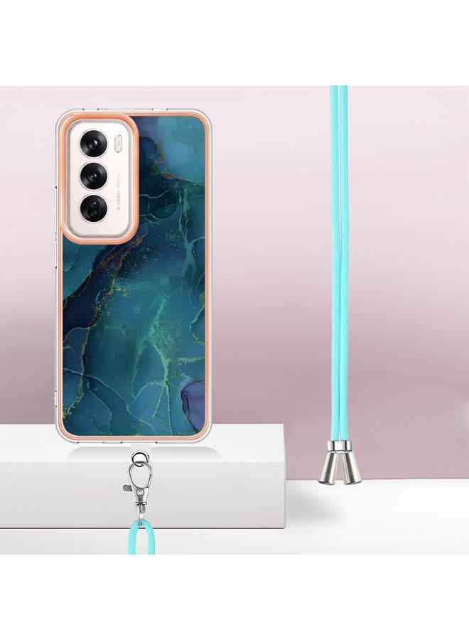 إيروريكس جراب لهاتف OPPO Reno12 Global، جراب هاتف IMD مزدوج الجوانب مطلي بالرخام الكهربائي مع حبل تعليق - Image 3