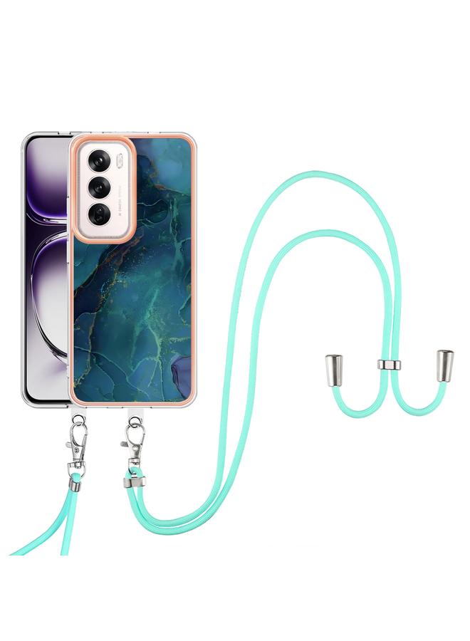 إيروريكس جراب لهاتف OPPO Reno12 Global، جراب هاتف IMD مزدوج الجوانب مطلي بالرخام الكهربائي مع حبل تعليق - Image 2