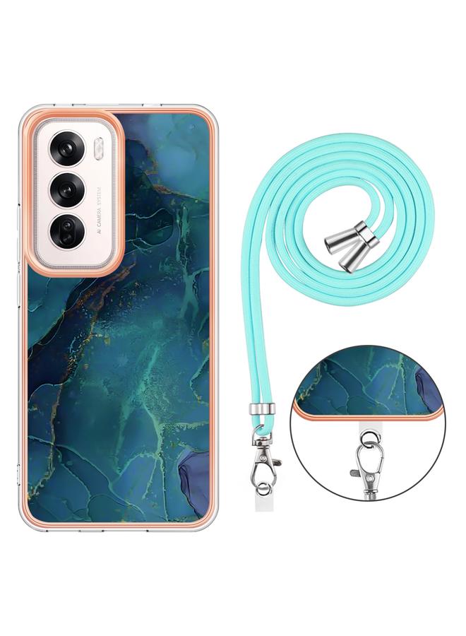 إيروريكس جراب لهاتف OPPO Reno12 Global، جراب هاتف IMD مزدوج الجوانب مطلي بالرخام الكهربائي مع حبل تعليق - Image 4