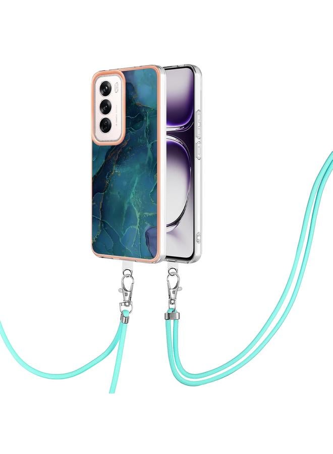 إيروريكس جراب لهاتف OPPO Reno12 Global، جراب هاتف IMD مزدوج الجوانب مطلي بالرخام الكهربائي مع حبل تعليق - Image 1