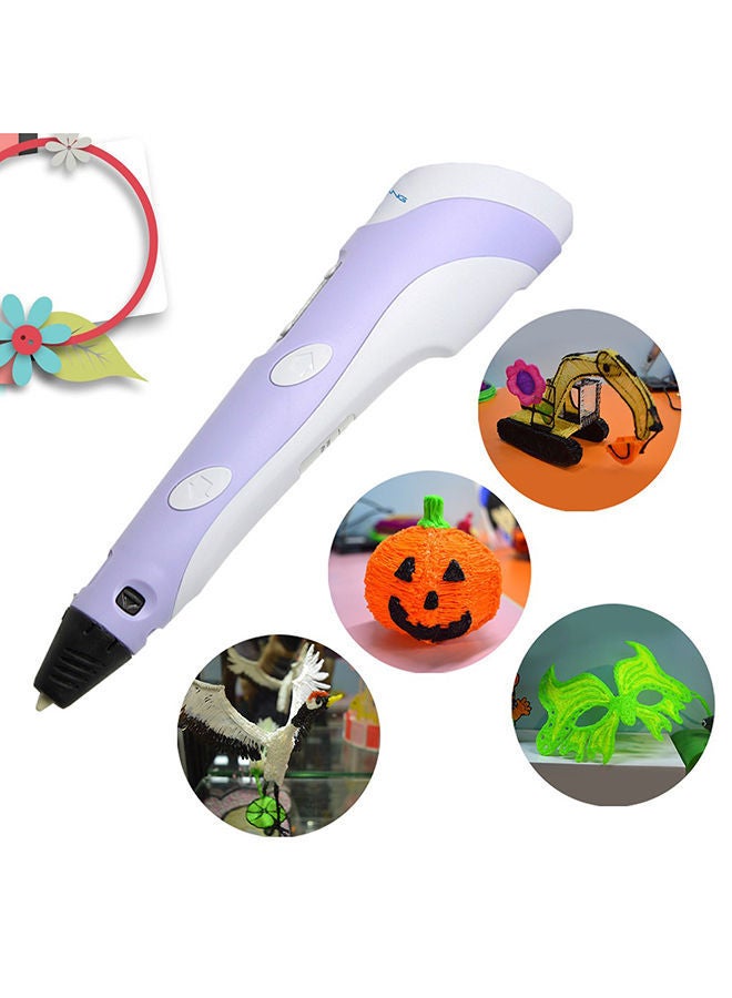 NIBEMINENT 3D Printing Pen With Adjustable Speed And Temperature (AU Plug) Purple/White - Image 3