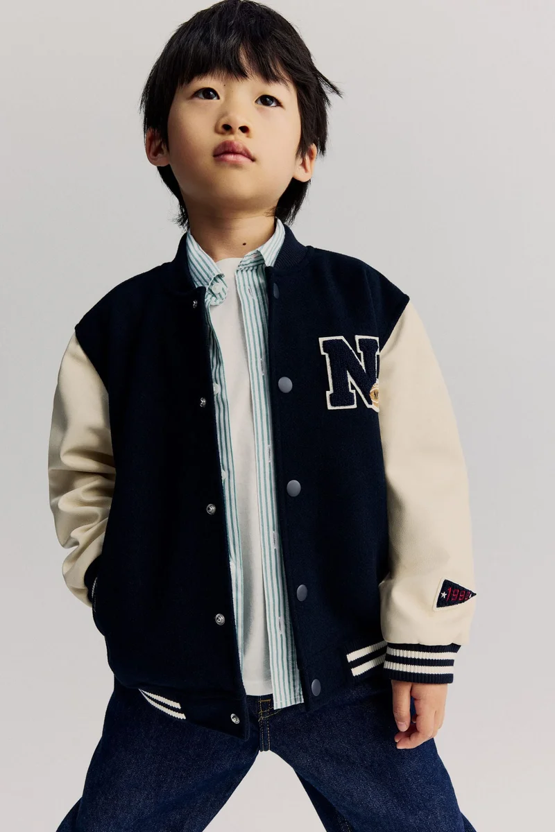 H&M Motif-detail baseball jacket