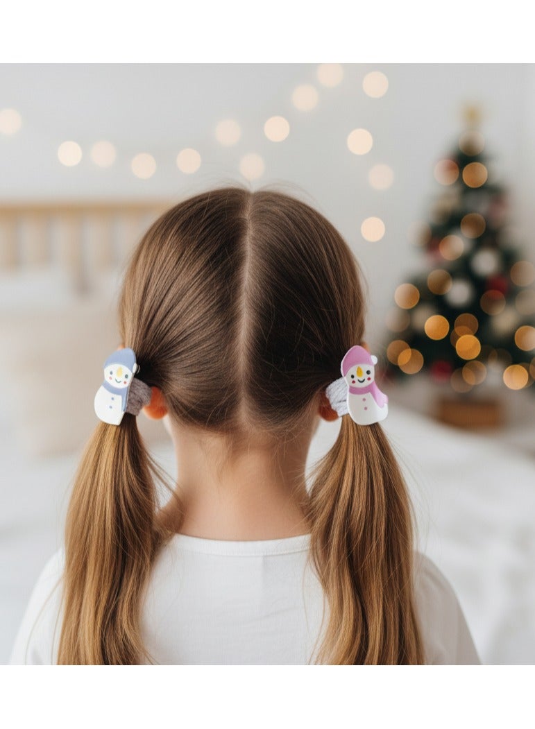 2-Piece Snowman Design Plastic Hair Claw Clips – Mixed Colors for Girls & Women - Image 2