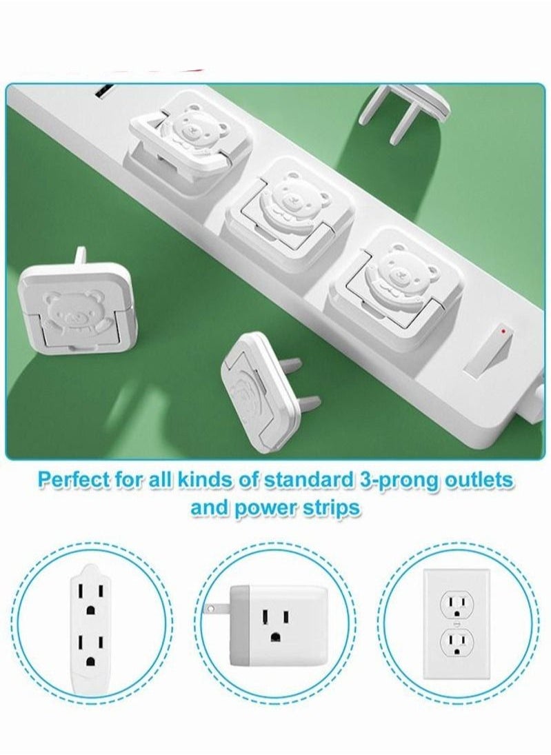 XiuWoo - 10-Piece Baby Safety Outlet Socket Protector,Baby Proofing Plug Covers With Hidden Pull Handle,White Outlet Covers Safety Covers - Image 1