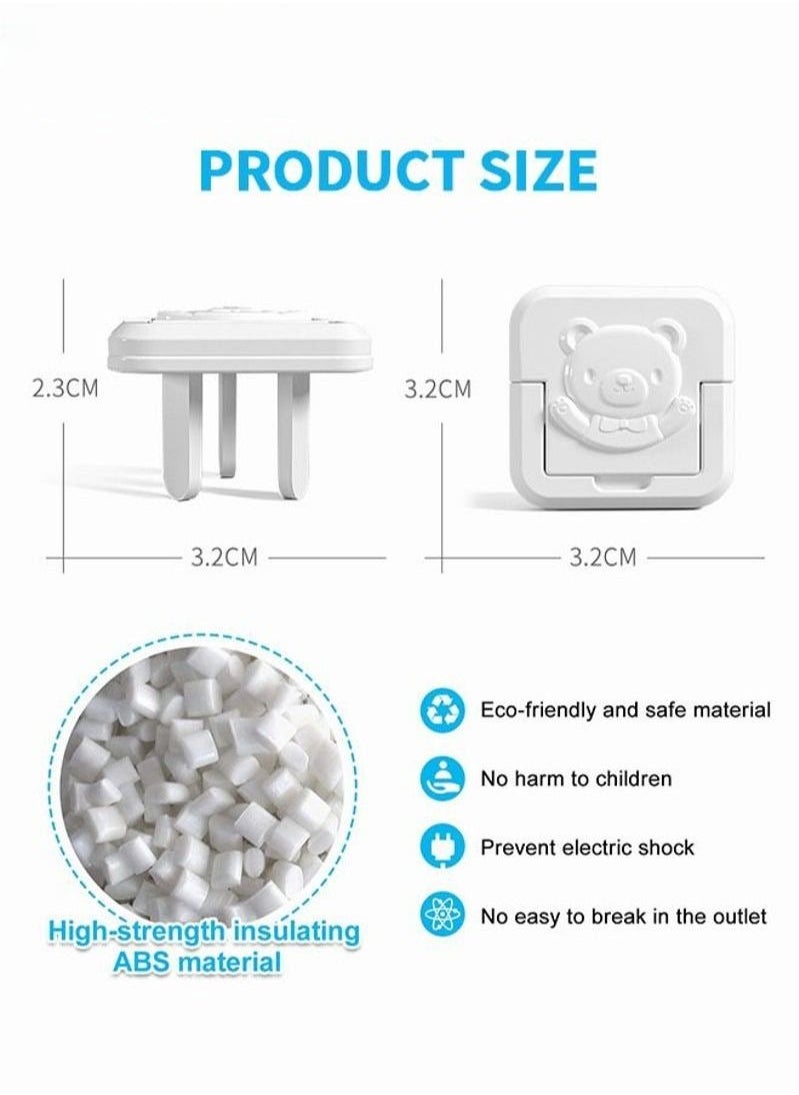 XiuWoo - 10-Piece Baby Safety Outlet Socket Protector,Baby Proofing Plug Covers With Hidden Pull Handle,White Outlet Covers Safety Covers - Image 1