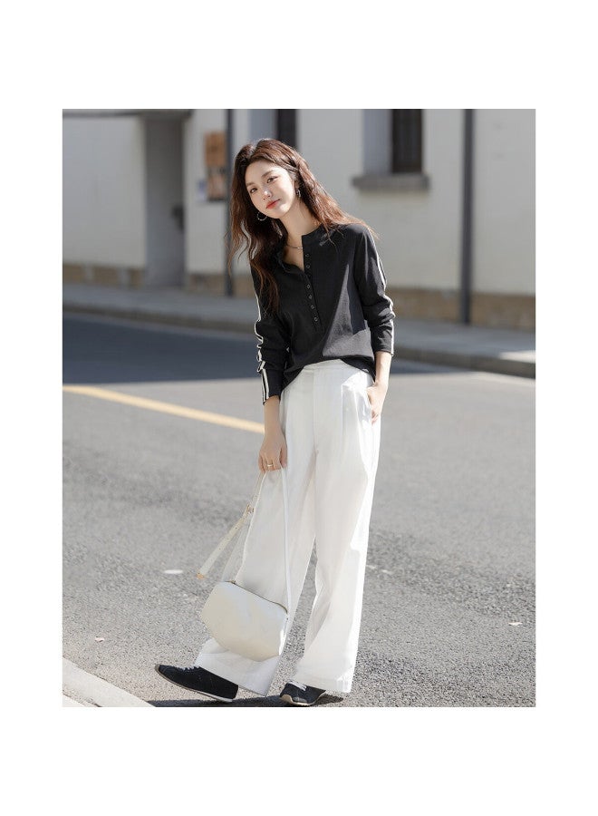 Dme Spring Smart Commute Double-strap Half-zip Long-sleeve Base Layer, Comfortable Stretch Cotton-spandex Women's T-shirt - Image 3