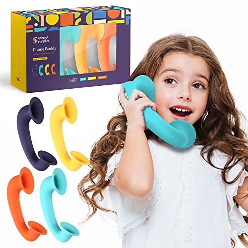 Special Supplies Phone Buddy Auditory Feedback Reading Phones for Classroom Home Speech Therapy Communication Device for Kids and Adults Accelerate Reading Fluency 4 Pack Phonic Toy Phone for Kids - Image 1
