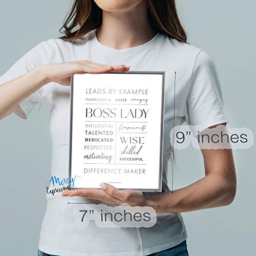 Merry Expressions - Boss Lady Gift - Wall Art - Appreciation or Retirement Gift, Office Decor - Silver - Image 4
