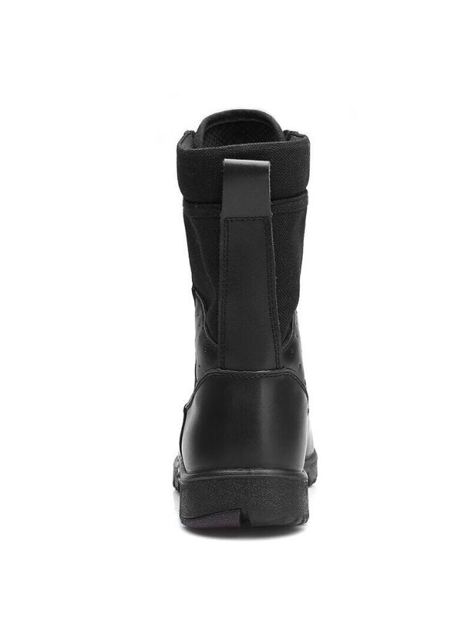 Strongman Qiangren Men's Boots, Puncture-resistant Combat Boots, Jihua 3515 Top-grain Leather High-top Outdoor Training Boots, Black, Size 42 - Image 5