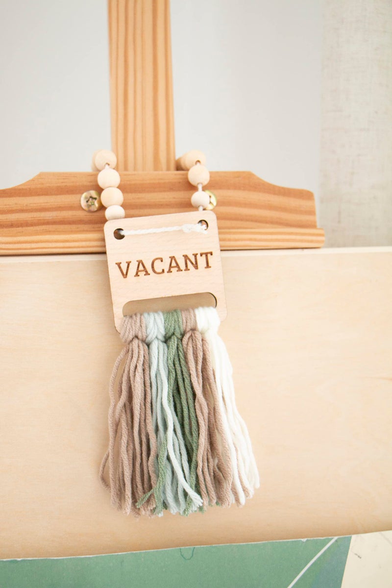Decocove In Use Vacant sign - Door Hanger Sign for Home, Office, Restroom, Conference Room and Bathroom - Farmhouse Rustic Boho Decor - Bathroom Signs Decor - Image 3
