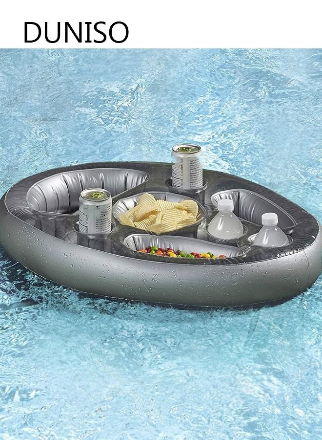DUNISO Pool Inflatable Floating Drink Holder with 8 Holes Large Capacity Drink Float Floating Pool Tray for Food and Drinks Swimming Pool Party Beach Accessories Pool Drink Floats - Image 2