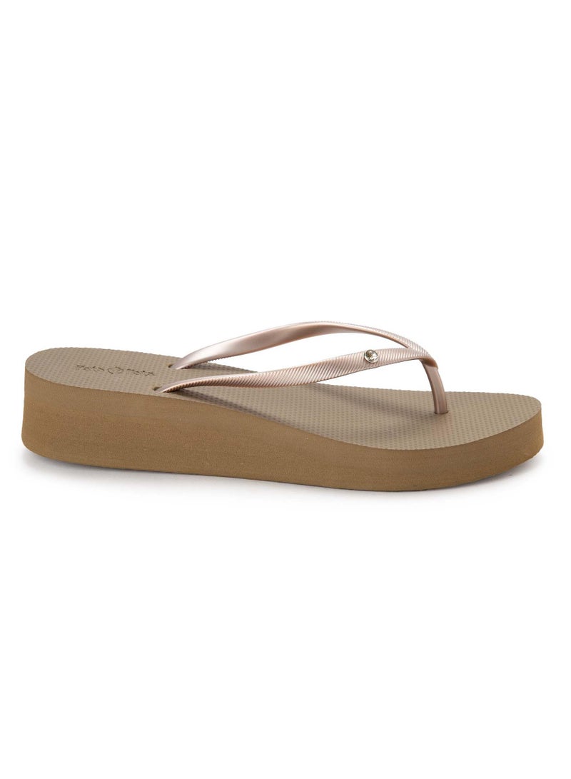 Bata Casual Platform T-Strap Slippers - Image 1