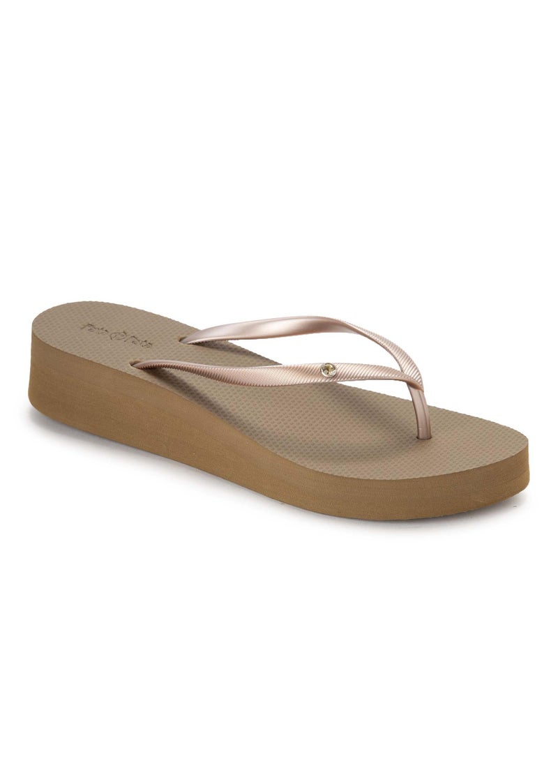 Bata Casual Platform T-Strap Slippers - Image 2