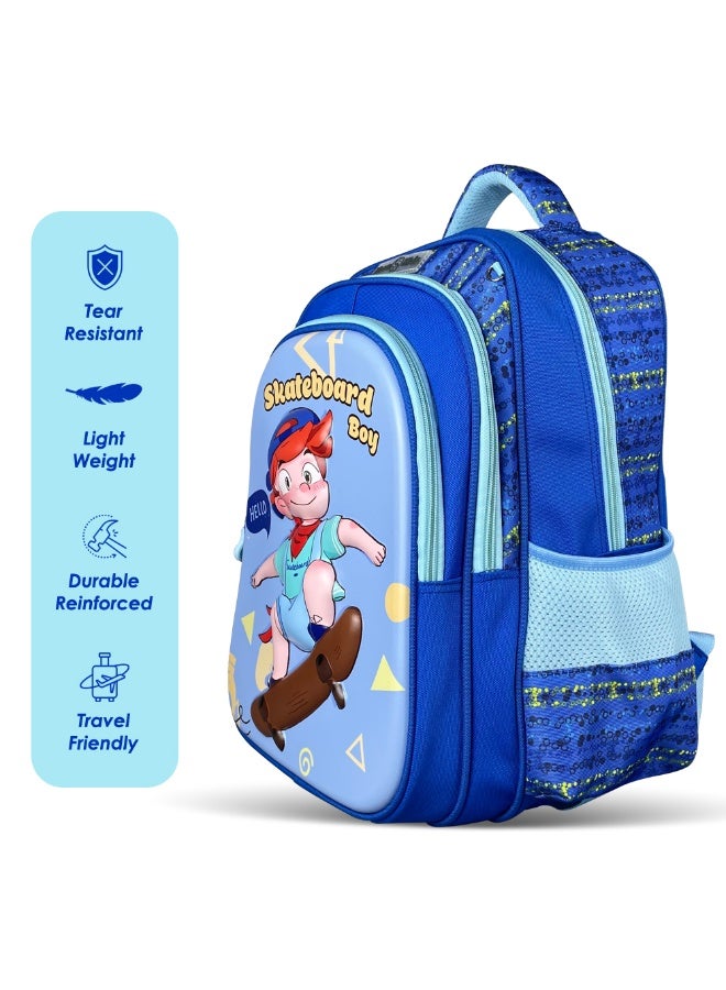 Nova Kids 3D School Bag - Skater Blue, 16.5" - Image 3