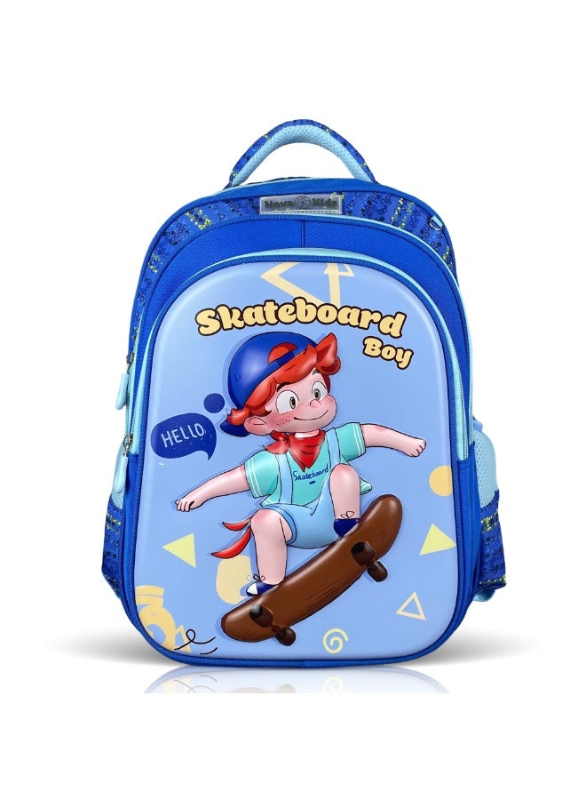 Nova Kids 3D School Bag - Skater Blue, 16.5" - Image 1