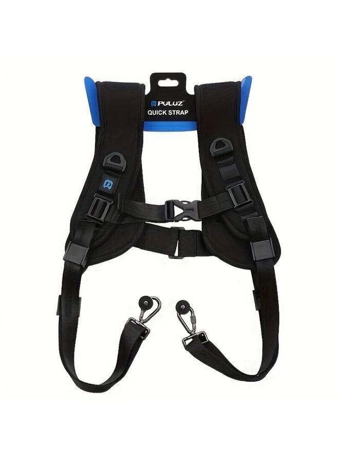 Black Quick Release Double Shoulder Harness Soft Pad Decompression Foam Strap Belt For DSLR Digital Cameras - Image 5