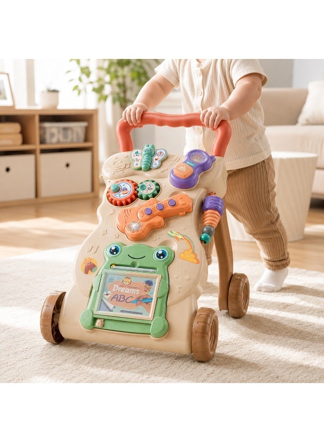 Baby Multifunction Push Walker & Interactive Activity Center with Music and Drawing Board - Image 1