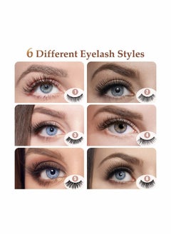 KASTWAVE Magnetic Eyelashes with Eyeliner, 6 Pairs 3D Natural Look Magnetic Eyeliner and Lashes Kit, 2 Tubes Long Lasting Magnetic Eyeliner 10mL, Mirror Box with Professional Tweezers - No Glue Needed  - Image 2