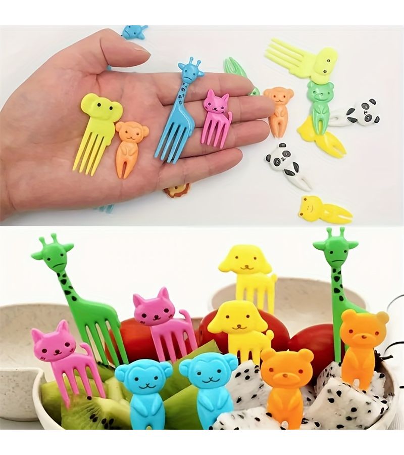 70 Pcs Cartoon Animal Food Picks for Snacks Cakes Desserts Fruits Lunch Box - Image 4