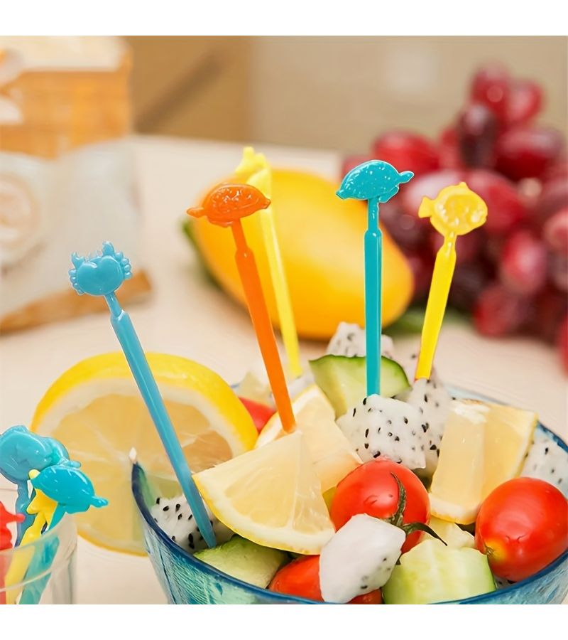 70 Pcs Cartoon Animal Food Picks for Snacks Cakes Desserts Fruits Lunch Box - Image 5