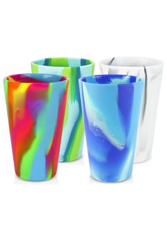 Generic 16oz Silicone Cup Outdoor Travel Portable Customizable Water Cup Drop-resistant Beverage Cup Mixed Color Wholesale-Color:Dark Blue Gray Mixed Color-Capacity:280ml  - Image 2