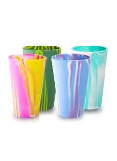 Generic 16oz Silicone Cup Outdoor Travel Portable Customizable Water Cup Drop-resistant Beverage Cup Mixed Color Wholesale-Color:Dark Blue Gray Mixed Color-Capacity:280ml  - Image 3