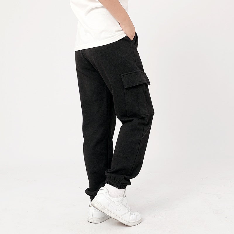 Autumn Children'S Pants Korean Style New Boys' Casual Pants Medium And Large Children Solid Color Sports Overalls Girls' Pants - Image 4