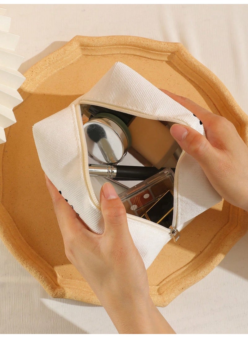 Small Makeup Bag with Elegant Butterfly Design in Stylish White - Image 3