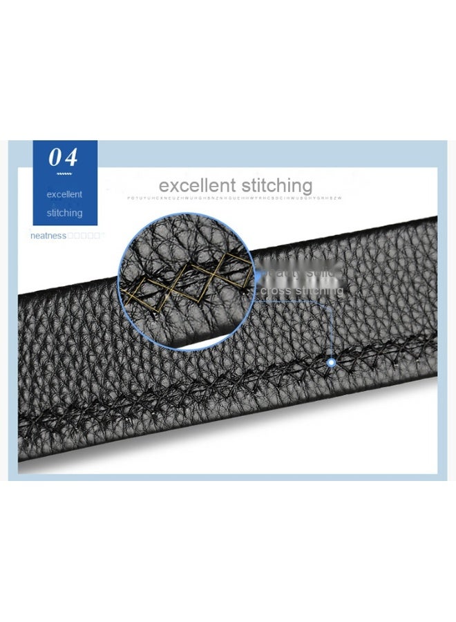 Genuine No-Head Belt - Automatic Buckle Special Offer for Young Adults, Top-Grain Leather Belt