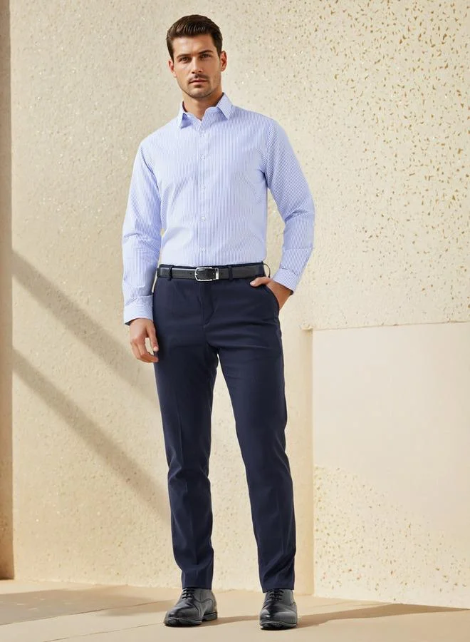 Splash FAV Regular Fit Striped Collared Shirt with Long Sleeves