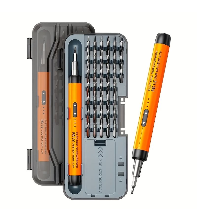 Orange 46 In 1 Electric Screwdriver Set With Magnetic Bits For Computer And Phone Repair - Image 5