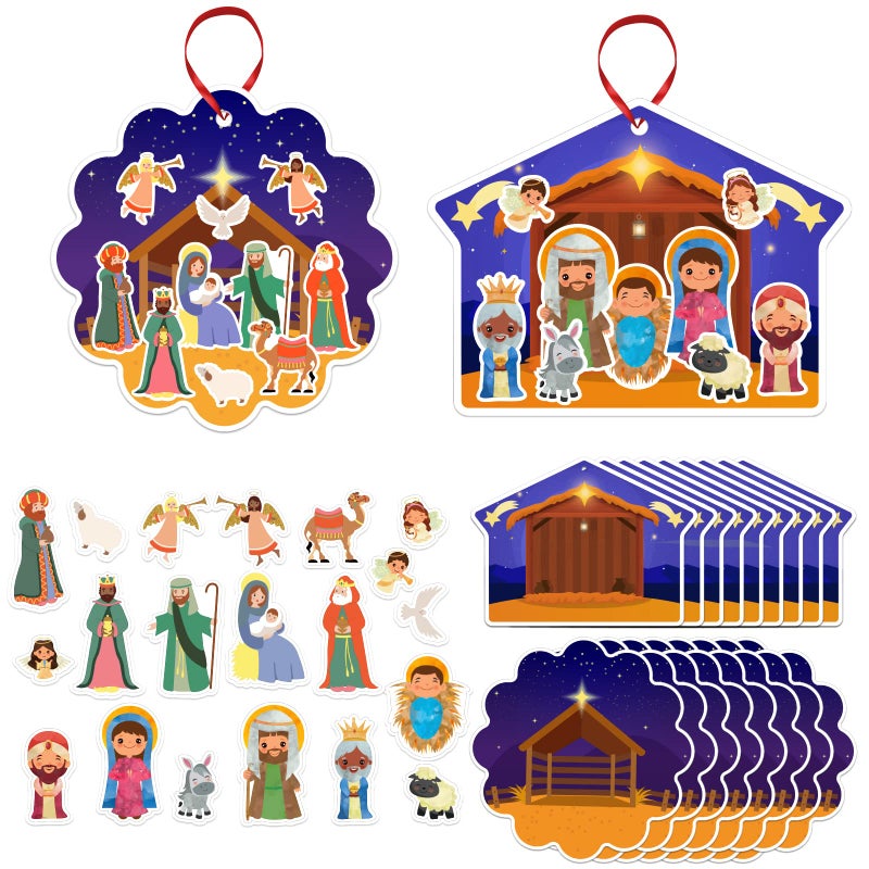 FaCraft Nativity Craft Sticker for Kids 24pcs Make a Scene Stickers Christmas Crafts Kits DIY Set for Sunday School Classroom Religious Christian Xmas Party Game Favor Gifts - Image 2