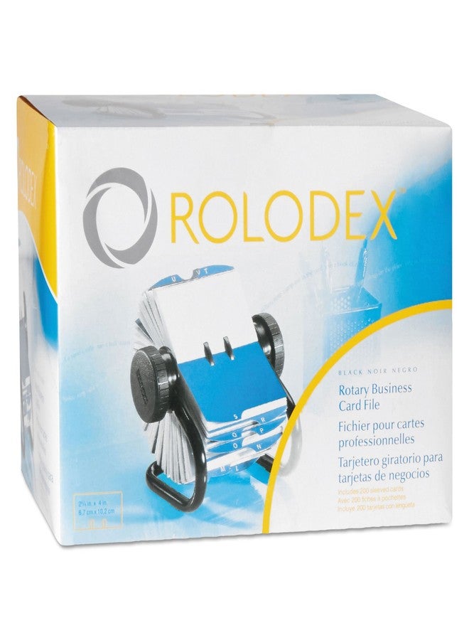 Rolodex 67236 Open Rotary Business Card File w/24 Guides Black - Image 3