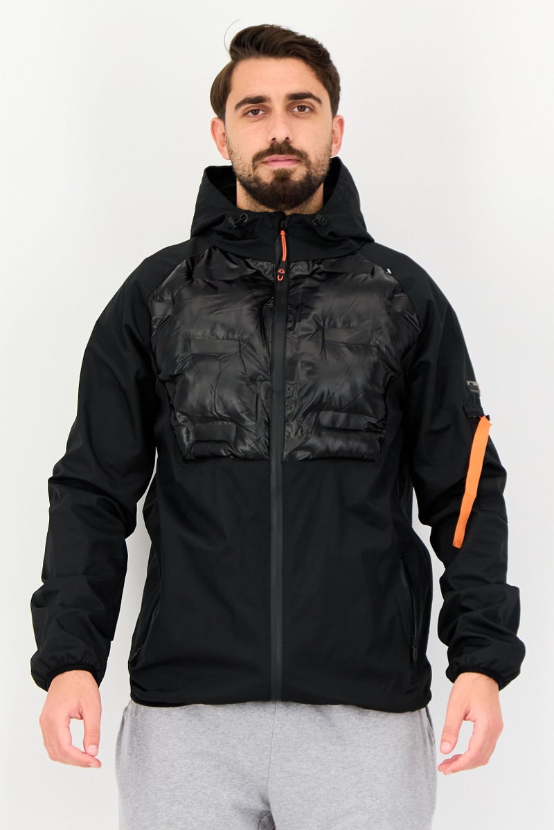 Ellesse جاكيت هودي خارجي بأكمام طويلة ومناسب للرياضة للرجال، أسود - Image 1
