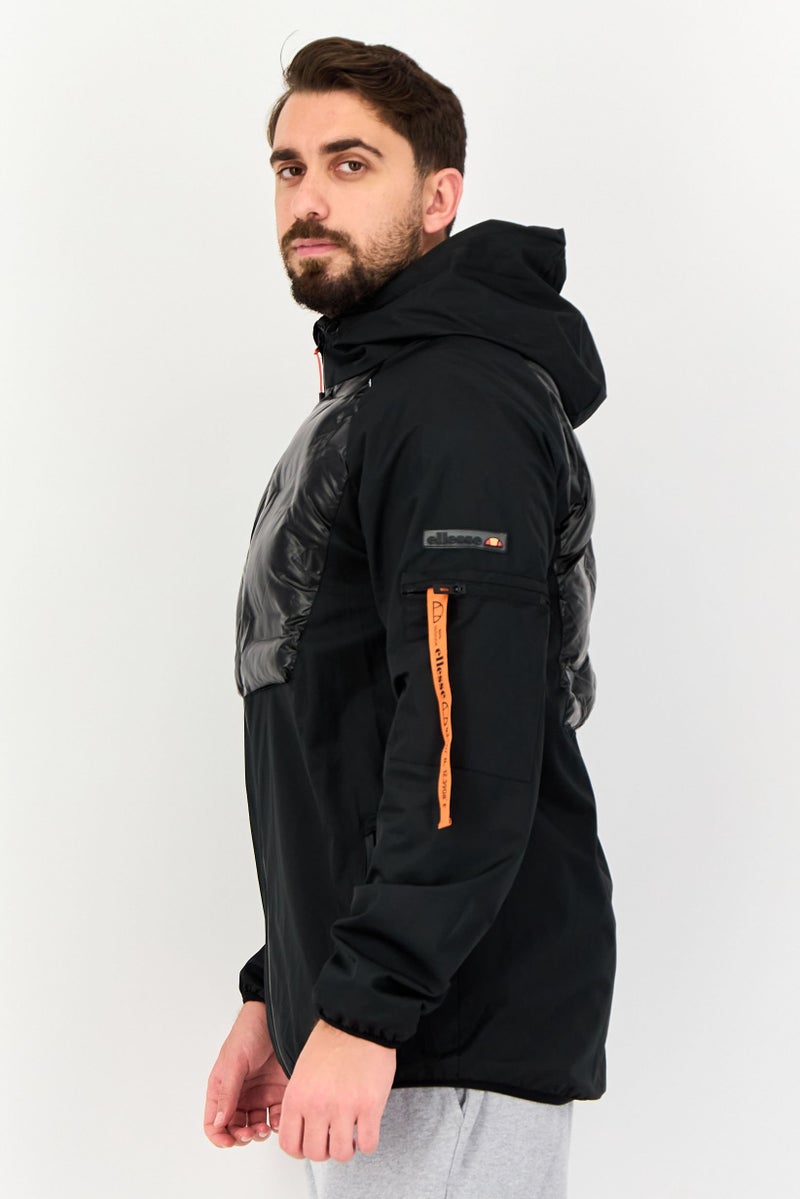 Ellesse جاكيت هودي خارجي بأكمام طويلة ومناسب للرياضة للرجال، أسود - Image 2